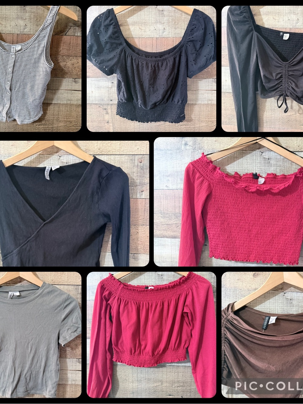 Lot of 8 Tops Crop Tank Off Divided by H&M Hollister Medium Women Juniors
